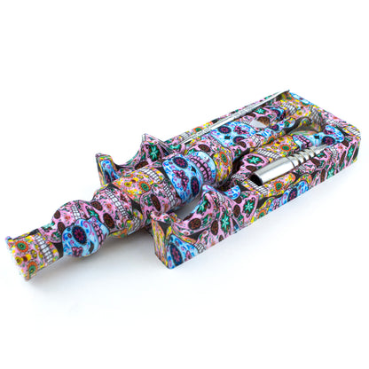 8" Silicone Decal Print Nectar Collector with Tray