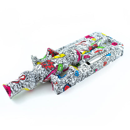 8" Silicone Decal Print Nectar Collector with Tray