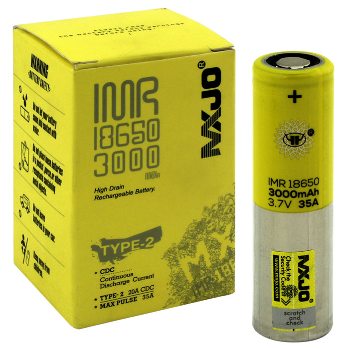 MXJO Type-2 3000mAh 18650 Battery 4-Pack - Smoketokes