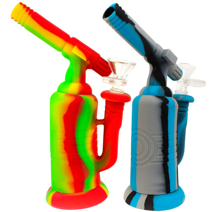 8" Torch Silicone Water Pipe With Glass Bowl