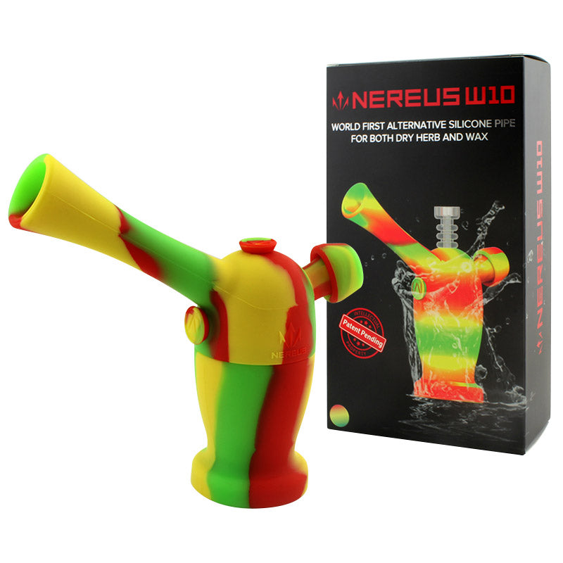 6" Atman Nereus W10 2-in-1 Silicone Oil Rig - Smoketokes