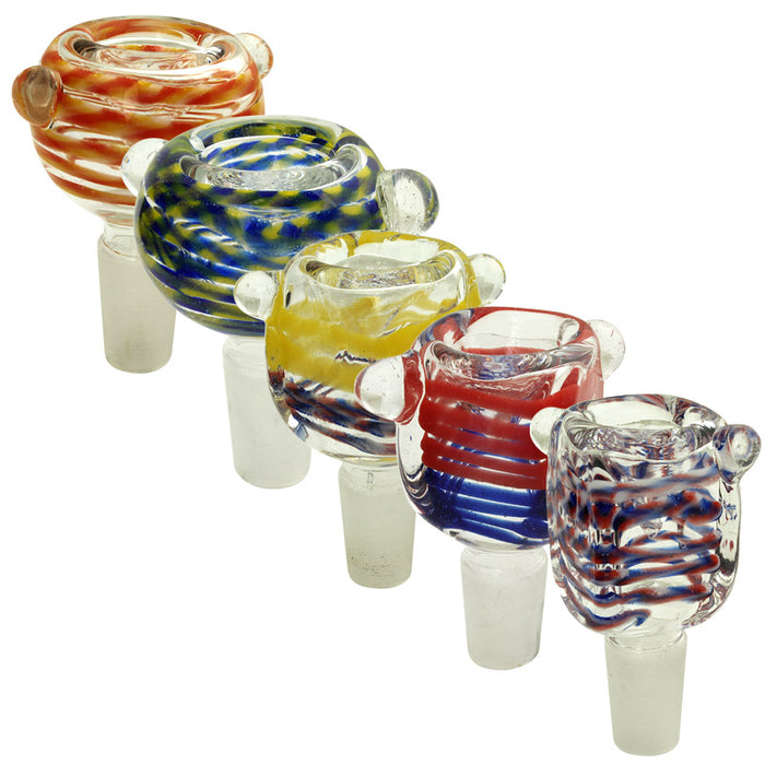 14mm Male Color Swirl Glass Bowl - Smoketokes