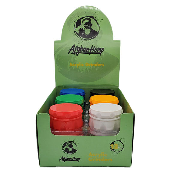 Afghan Hemp - Acrylic Grinder - 4 parts - 12pcs Display
