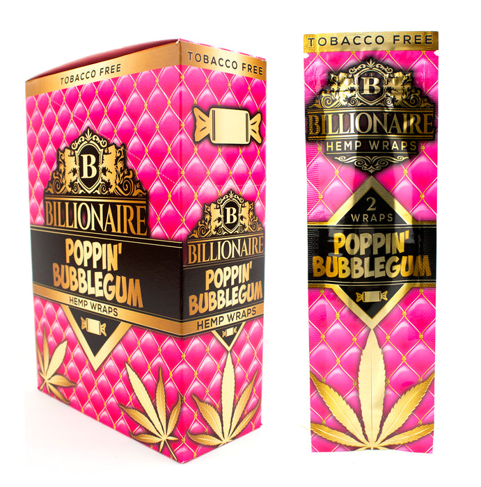 Billionaire Hemp Wraps - Poppin' Bubblegum (2 wraps per pack/ 25 pack Display