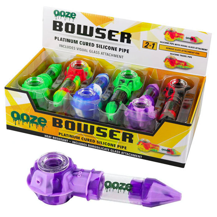 Bowser Silicone Glass Pipe Hand Pipe (12ct Display)