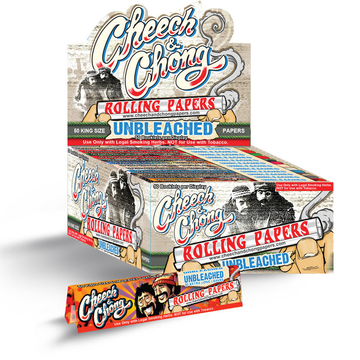 Cheech and Chong Rolling Papers - Unbleached King Size (50 booklets per display)