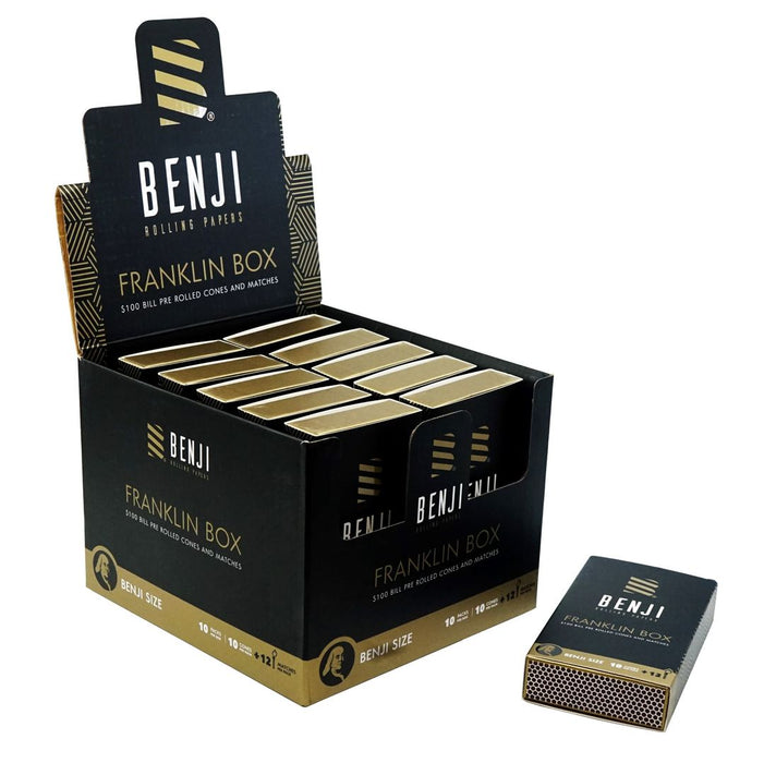 BENJI $100 Bill Pre-Rolled Cone Franklin Box
