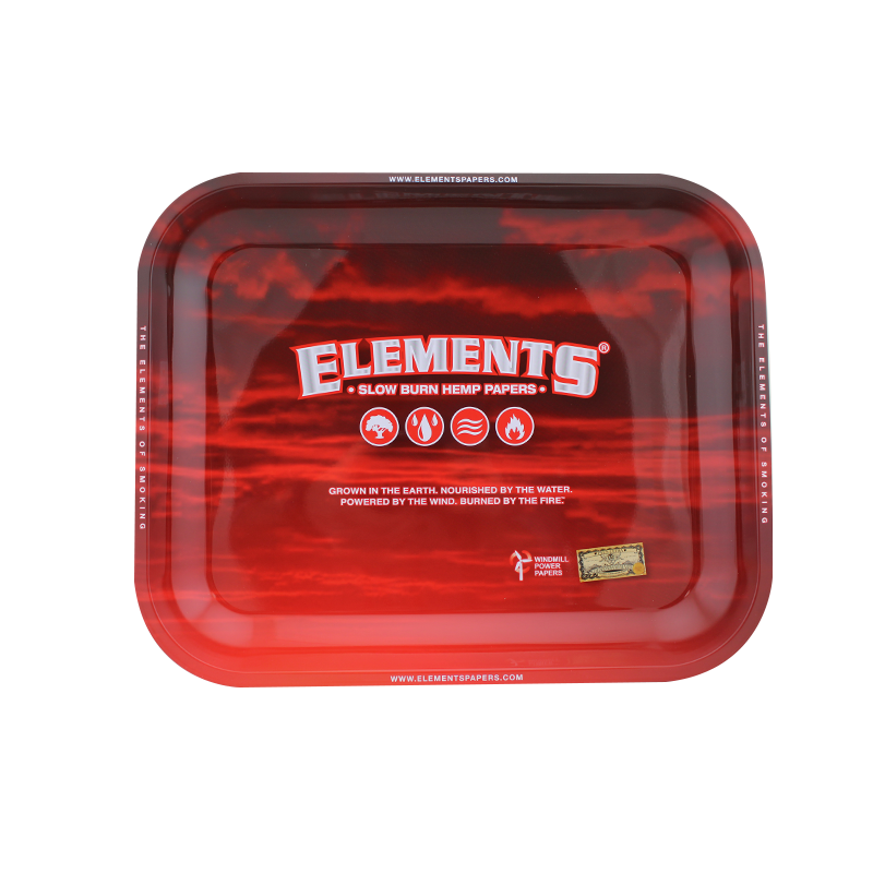 Elements Red Cloud Metal Rolling Tray