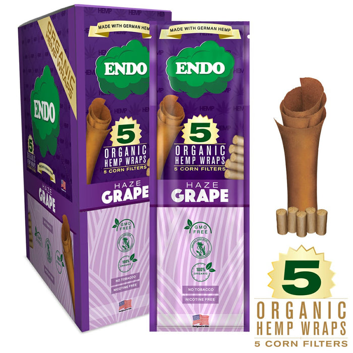 Endo 5 Organic Hemp Wraps & Corn Filters - Haze Grape
