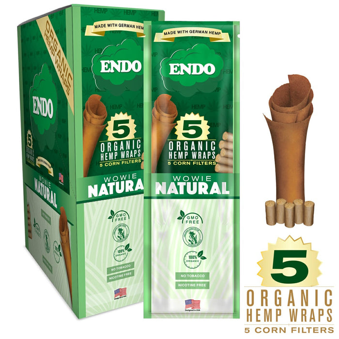 Endo 5 Organic Hemp Wraps & Corn Filters - Wowie Natural
