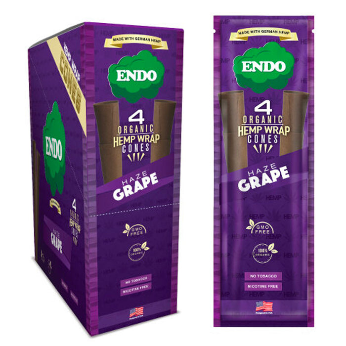 Endo 4 Pre-Rolled Hemp Wrap Cones - Haze Grape