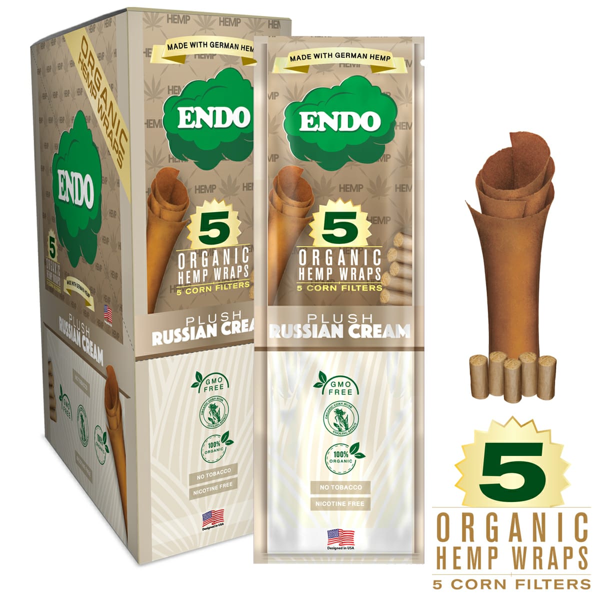 Endo Organic Hemp Wraps Plush Russian Cream