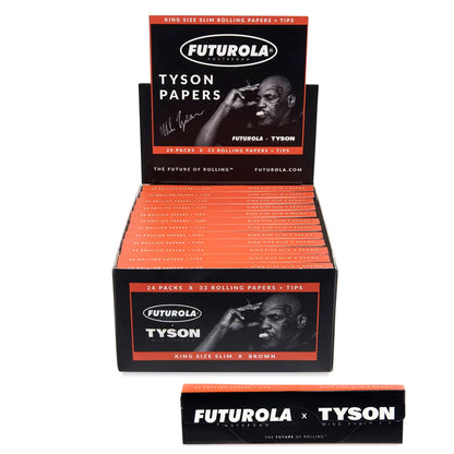 Futurola x Tyson Rolling Papers + Tips King Size Slim (24packs x 33 rolling paper + tips)