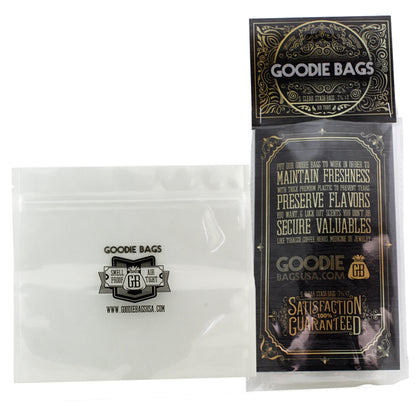 Goodie Bags Smell Proof Ziplock Large (7 11/16” x 7”) Clear (5 Bags)