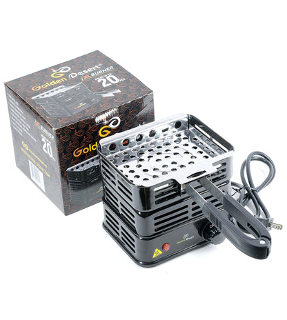 Golden Desert XL Charcoal Burner Stove– Holds Up to 20 Pieces