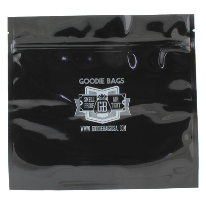 Goodie Bags Smell Proof Ziplock Large (7 11/16” x 7”) Black (5 Bags)