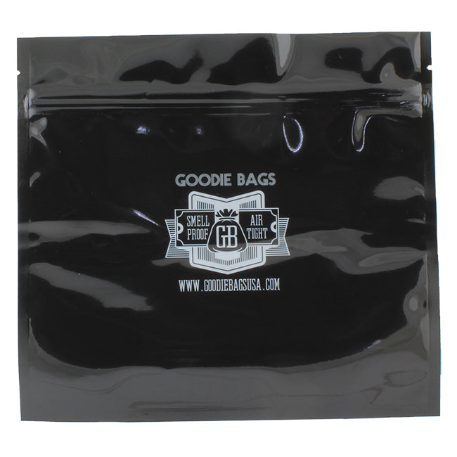 Goodie Bags Smell Proof Ziplock Large (7 11/16” x 7”) Black (5 Bags)