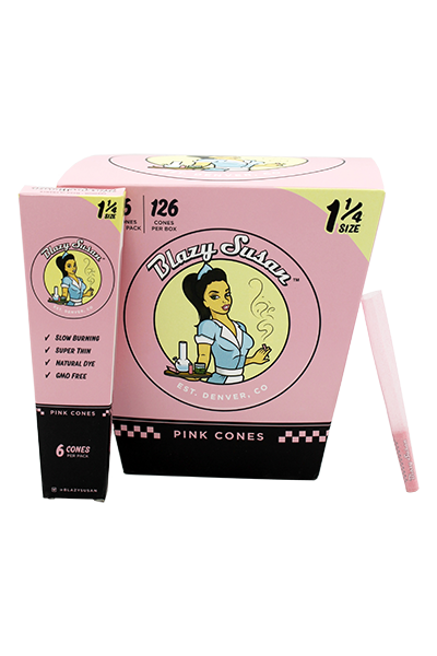 Blazy Susan Pink 1 1/4" Size Cones - 21 Pack x 6 Per Pack (126 Cones per Box)