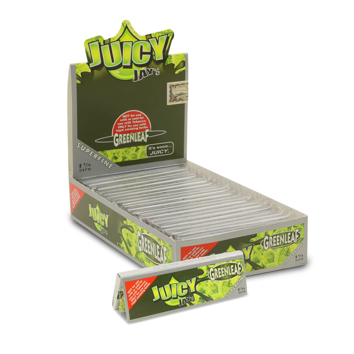 Juicy Jay's Superfine 1 1/4" Size Rolling Paper Green Leaf Flavor