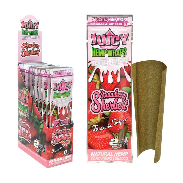 Juicy Hemp Wraps Terp Enhanced – Strawberry Sherbert