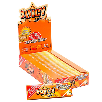 Juicy Jay's 1 1/4 inch Peaches & Cream flavored rolling paper wholesale