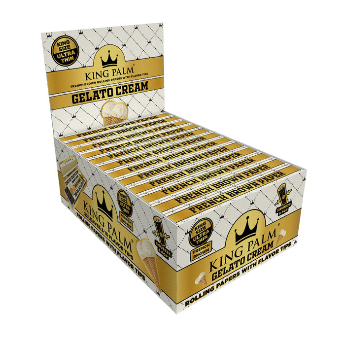 King Palm Hemp Paper King Size Pre-rolled Tips (32 Leaves & 16 flavor tips) - Gelato