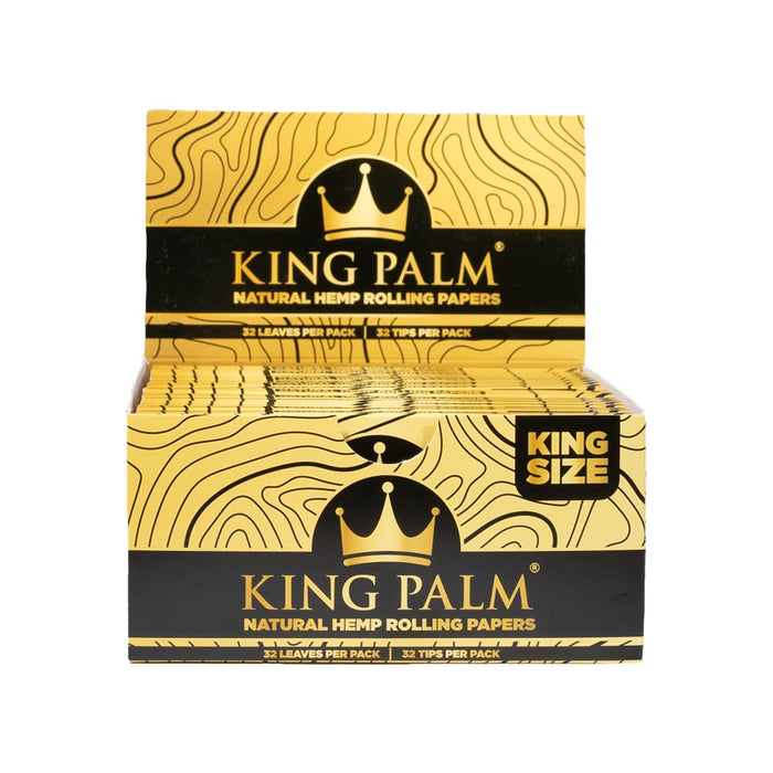 King Palm Natural King Size Hemp Rolling Paper (22 Packs/Display)