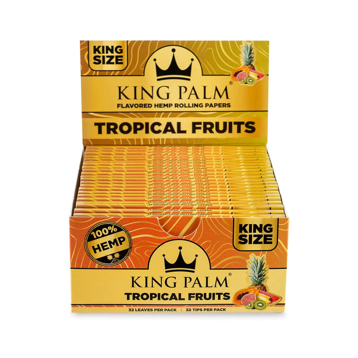King Palm Tropical Fruits King Size Hemp Rolling Paper (22 Packs/Display)