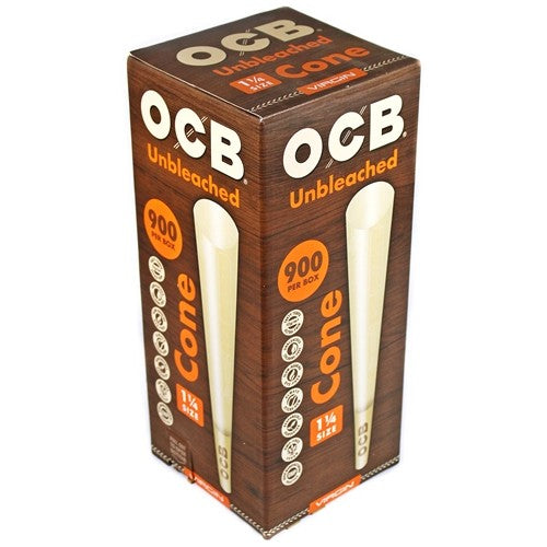 OCB Unbleached Virgin Cone 1 1/4 Size (900/Per Box)