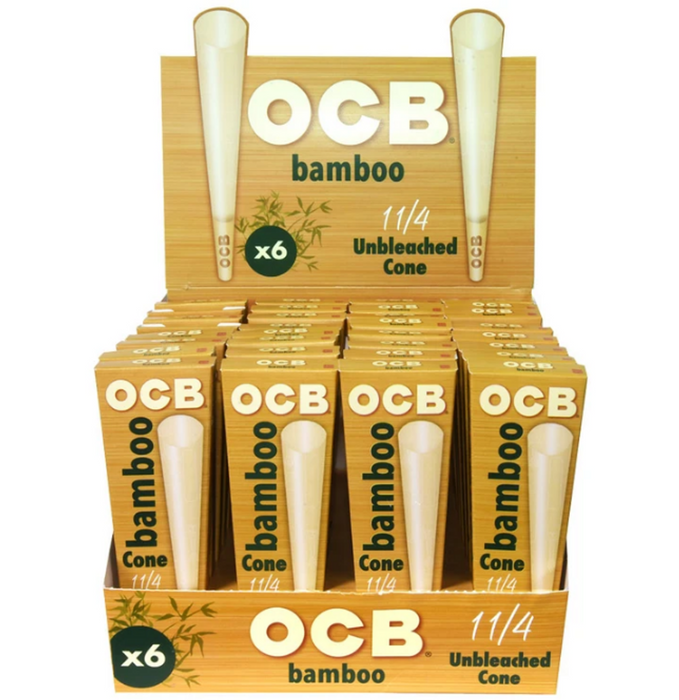 OCB Bamboo Unbleached 1 1/4 Size Cones (32 Packs)