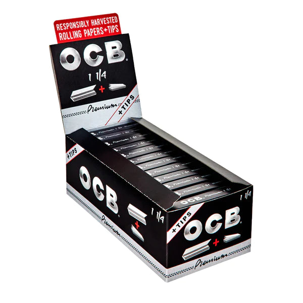OCB Premium 1 1/4" Size Rolling Paper & Tips