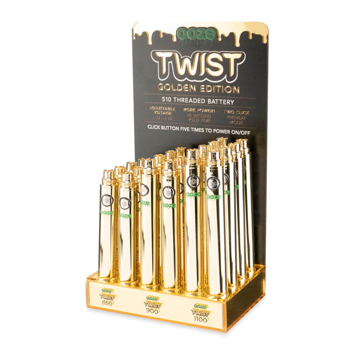 OOZE Twist Battery Display Gold Edition- 24 Count