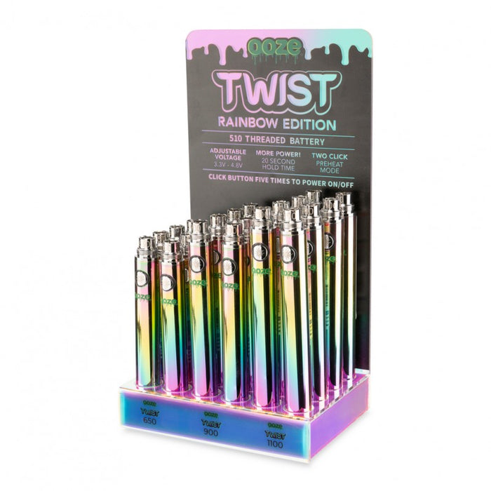 OOZE Twist Battery Display Rainbow Edition- 24 Count