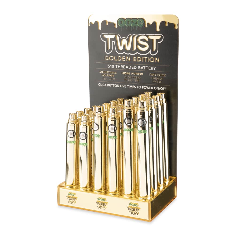 Ooze Twist Battery Display Gold Edition