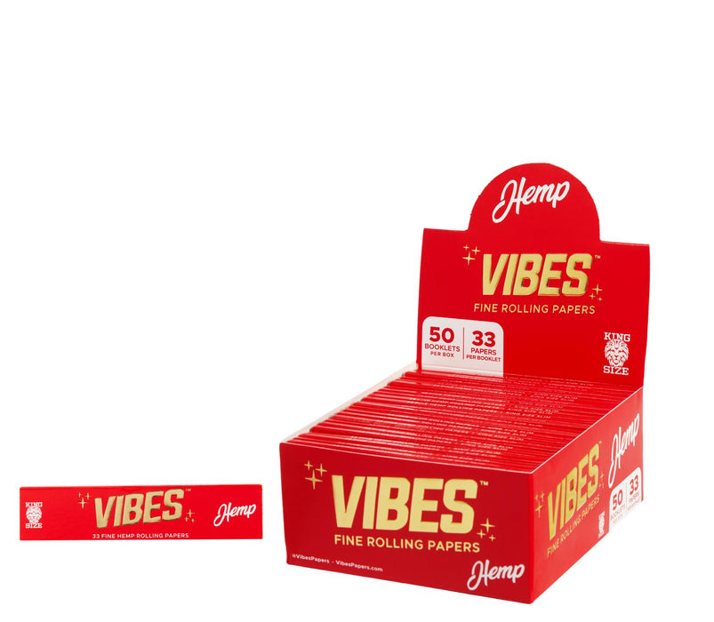 Vibes - Hemp King Size Rolling Paper (50 Packs/ Display)