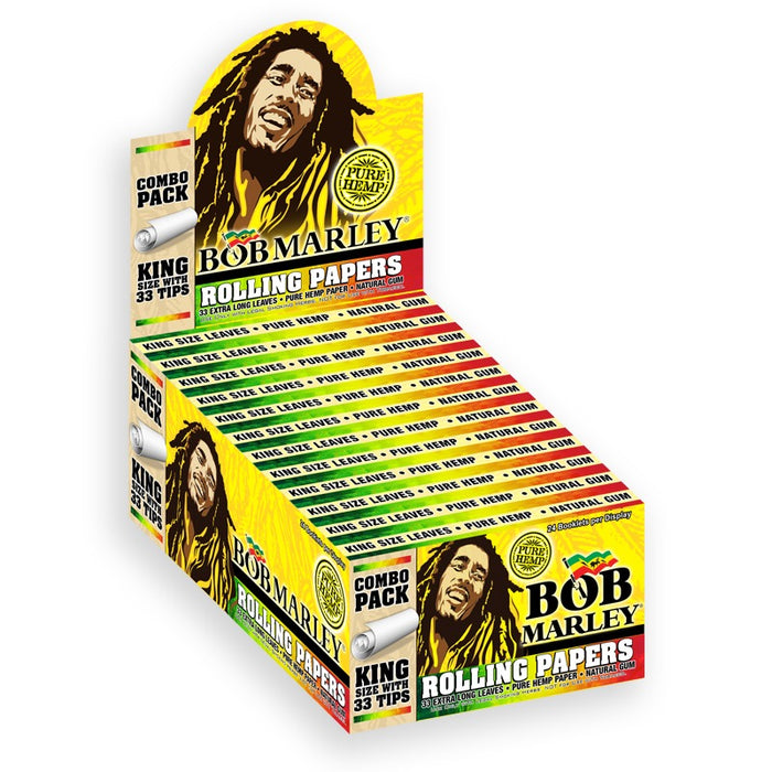 Bob Marley King Size with Tips Pure Hemp Rolling Paper