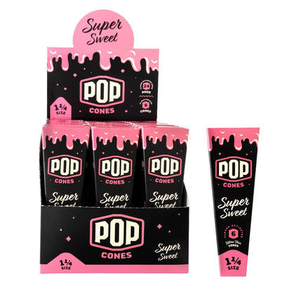 Pop Cones 1 1/4" Size Pre-Rolled Cones with Flavor Activated (6 per pack/24 Pack)