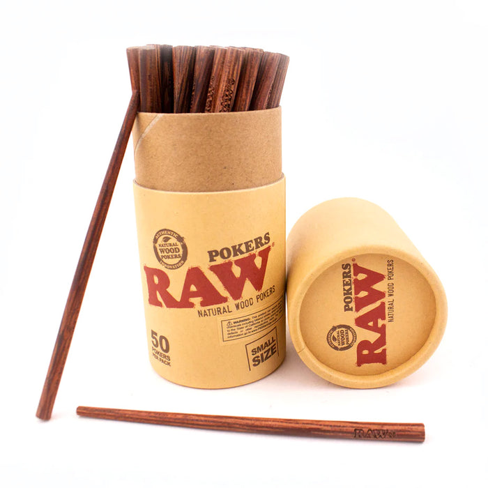 RAW Natural Small Wooden Poker (50pcs per Tube)