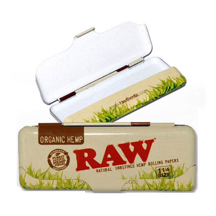 RAW Organic Hemp 1 1/4 Rolling Paper Holder Tin Case
