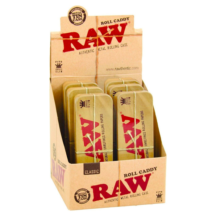 RAW Roll Caddy King Slim Size Metal Rolling Case (8pc Display)