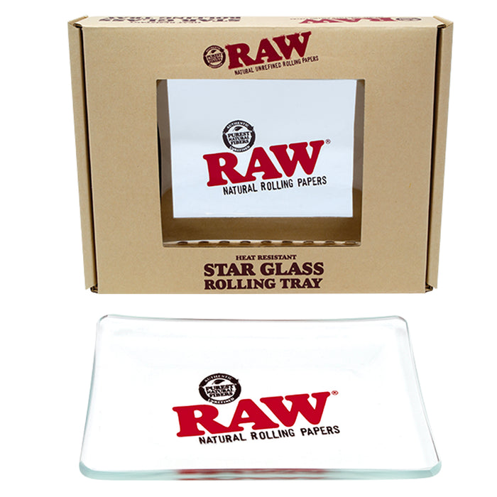 RAW Star Glass Rolling Tray (6" x 4")