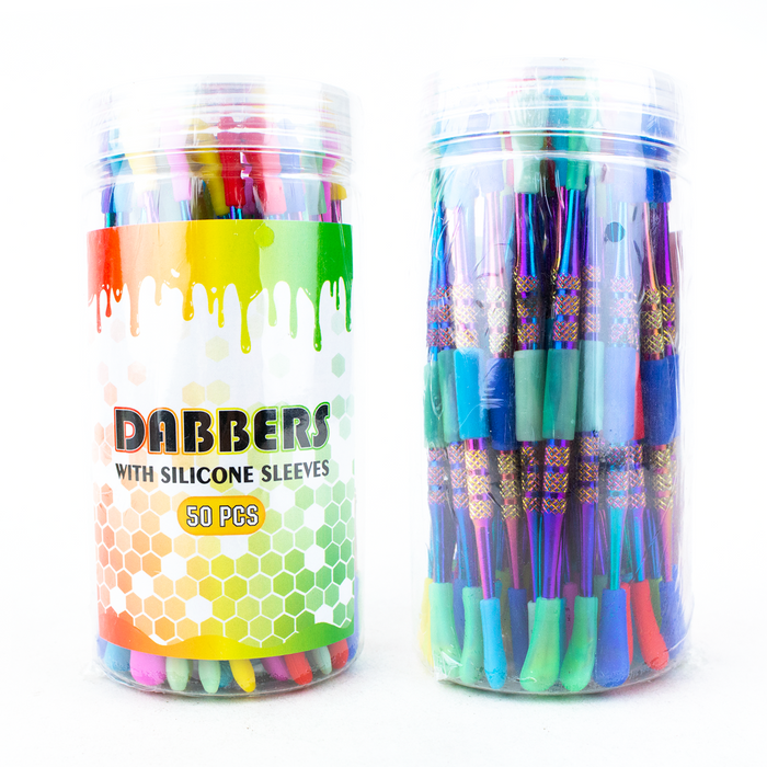 Dabbers w/ Silicone Sleeves - Rainbow Anodized Stainless Steel (50pcs)