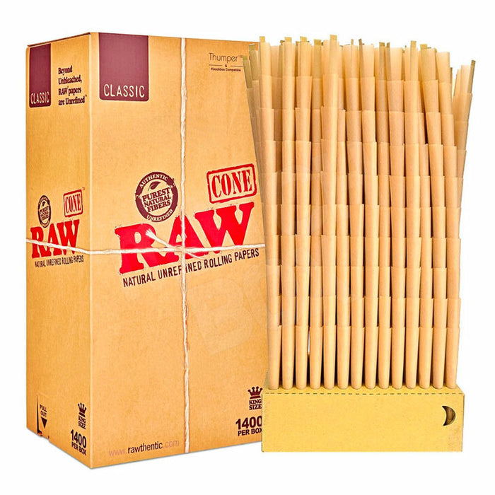 Raw Classic King Size Pre-Rolled Cone - 1400ct./Display