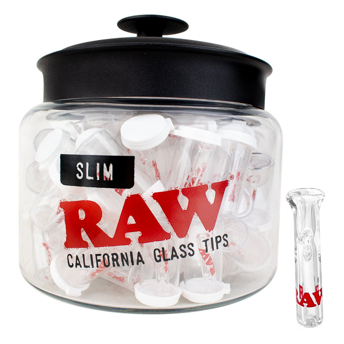 Raw Glass Slim California Glass Tips Jar (75ct)