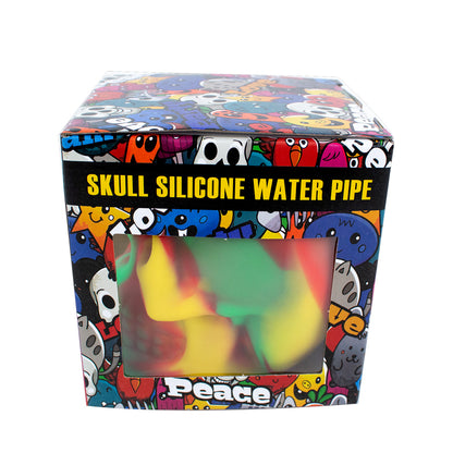 4" Skull Silicone Water Pipe with Box