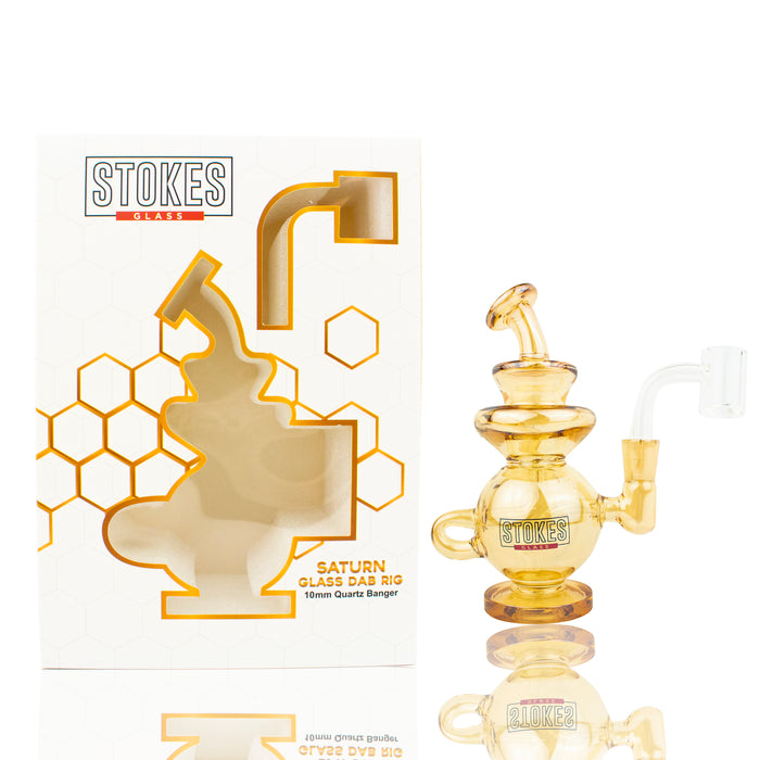 Stokes - 5.5" Saturn "Oro Edition" - 10mm banger - Glass Dab Rig