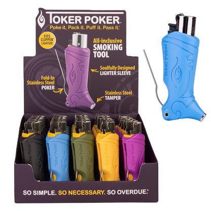 Toker Poker Clipper Lighter Sleeve - Mixed Colors (Display of 25)
