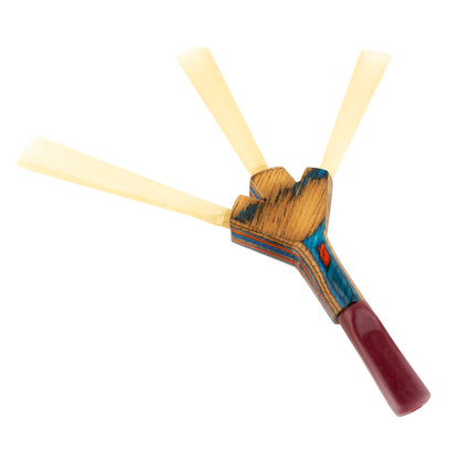 3 Way Triple Barrel Trident Wooden Joint Holder w/ Plastic