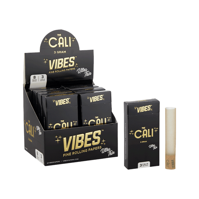 VIBES - The Cali 3 Gram Ultra - Thin Display (8 Packs of 3 Rolls)