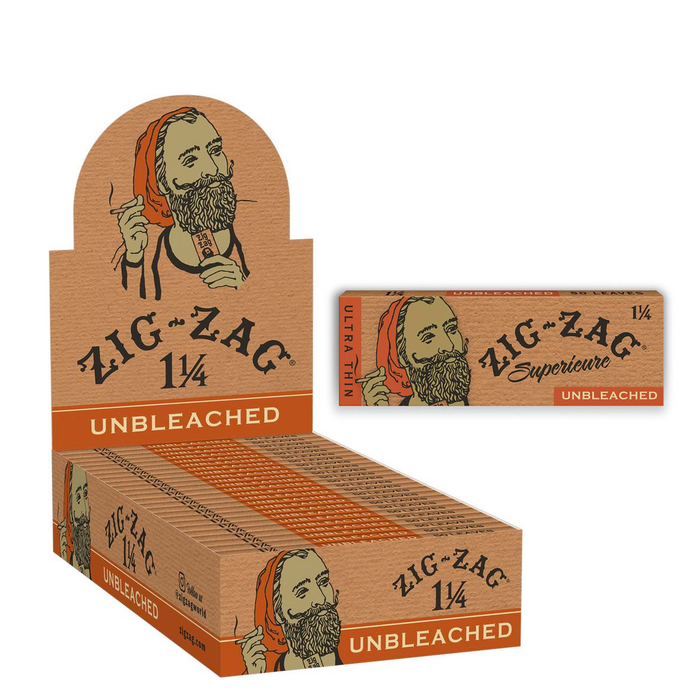 Zig-Zag Unbleached 1 1/4 Size Rolling Paper - 24ct./Display